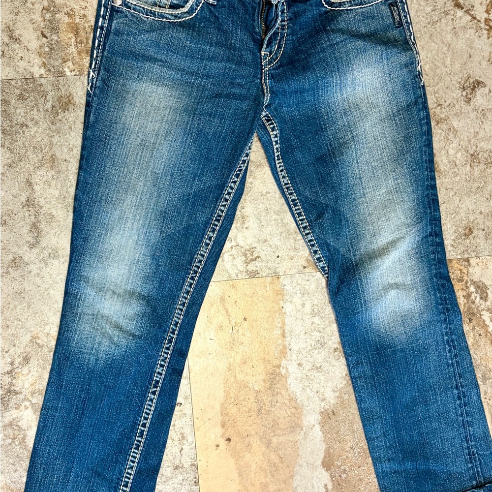 Silver Jeans Women's Blue Ankle Crop Jeans, size 27